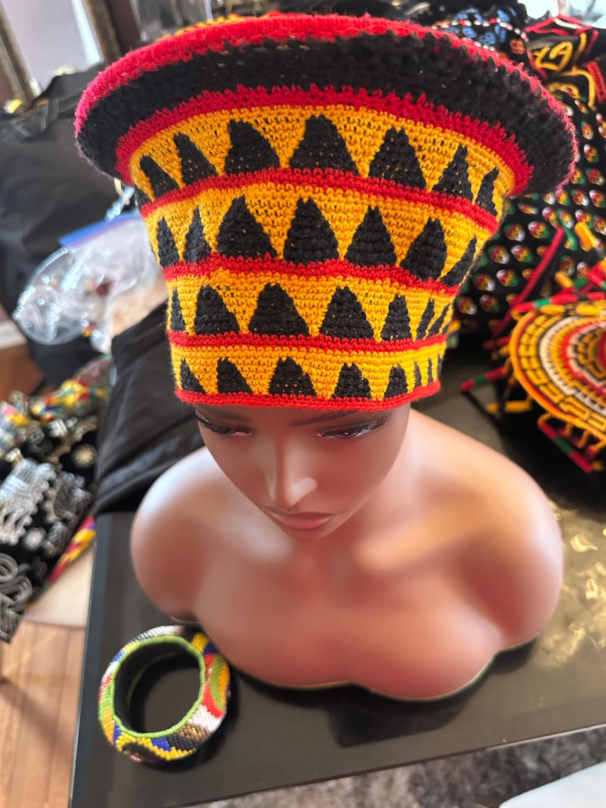 Raffia Conical Chief Cap