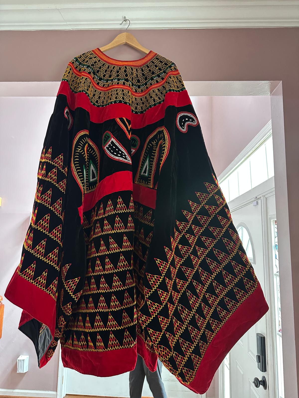 Toghu Pearl-Fringe Cape Dress
