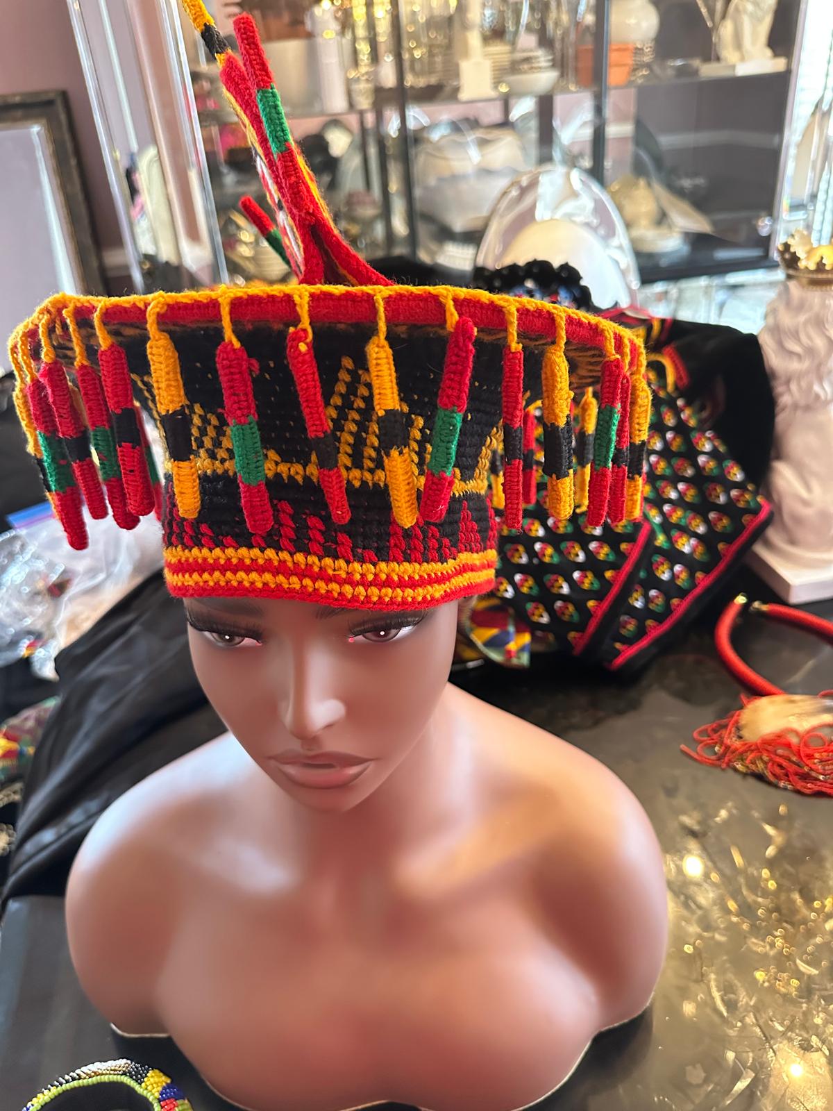 Bamenda Multicolor Tassel Crown view 3